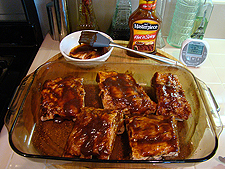 baste with BBQ sauce & bake