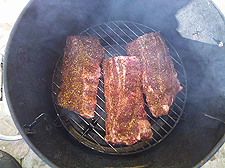 ribs on the smoker