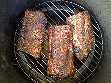 ribs on the smoker