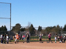 Hunter's first baseball practice