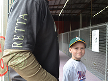 Hunter's fifth baseball practice