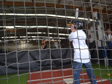 Hunter's fifth baseball practice