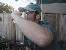 Austin and his beer.