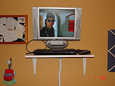 Dave has Hunter's TV all set up.