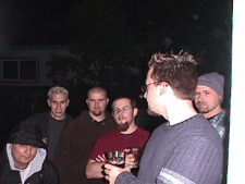 Hanging out by the keg.