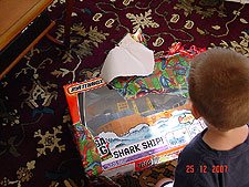 Still opening presents