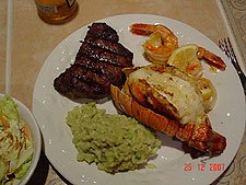 Lobster tails, Filet Mignon & Tiger Prawns for Christmas dinner.