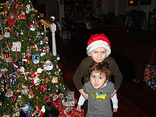 This is what we get when we try to take a cute Christmas picture of the boys!