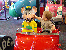 Hunter and Chuck E. Cheese