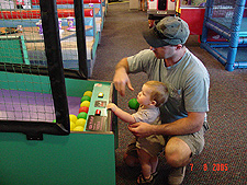 Hunter's favorite was the ball throwing game.