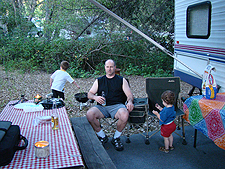 Dave and the boys at our campsite.