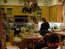 Getting ready to eat dinner.