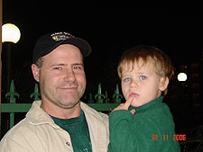 Hunter and Dave watching fireworks.