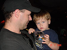 Dave and Hunter with his skeleton light