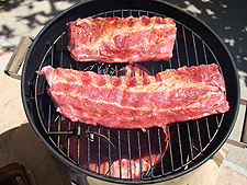 smoking the ribs