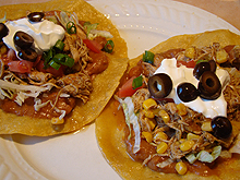 Chicken Enchilada Tostadas