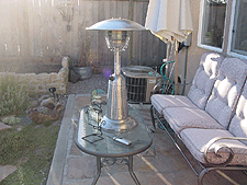 Table top heat lamp.