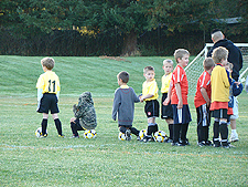 Hunter during warm-up