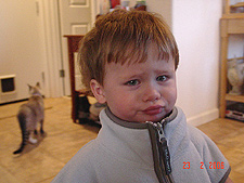 Hunter making a silly face...