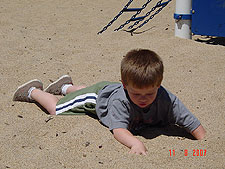 Hunter in the sand.