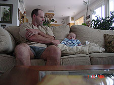 Dave and Hunter relaxing.