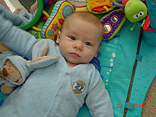 Hunter matches his bear in his warm suit.