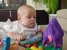 Hunter likes the purple elephant.