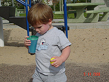 Hunter thirsty from all that running around!