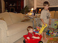 Hunter gets a ride from his cousin, Tyler.