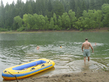 Dave getting ready to swim...