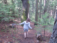 Heidi on the lake trail.