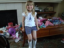 Jordan in her new boots