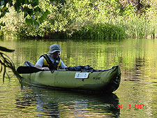 Dave in the canoe.