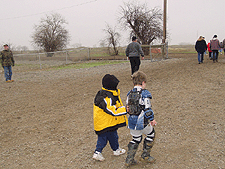 Riley and Tyler have some fun after the race.