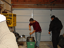 Steve contemplating a keg stand...
