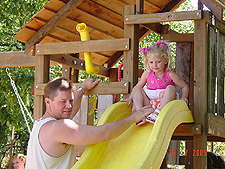 Ready to go down the slide...