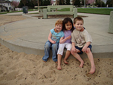 Ailey & Hunter with a new friend from the park.