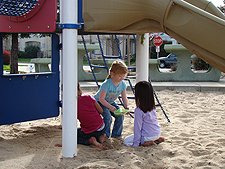 Ailey playing with girls from the park.