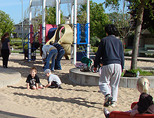 Hunter & Josh playing in the sand.