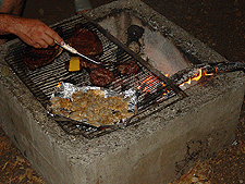 Our dinner on an open fire.