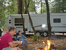 Ken, Tanya and Tyler enjoy the fire.