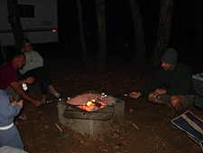 Roasting marshmellows.