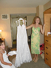 Andi showing off Jaime's dress.
