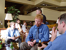 Waiting before the reception dinner.