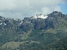 snow on the mountains