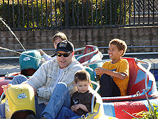 Hunter & Dave on the bumper boats.