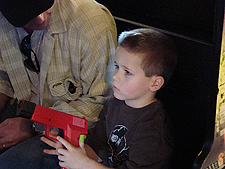 Hunter in the arcade.