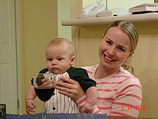 Jess holding hunter.