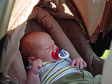 Hunter with his pacifier.