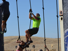 Dave climbing the rope.